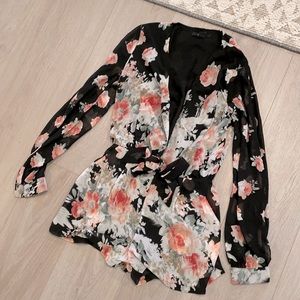 Floral long sleeve romper